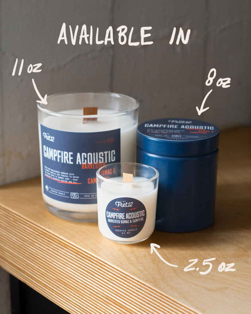 CAMPFIRE ACOUSTIC FRET12 CANDLE – MEDIUM 8OZ