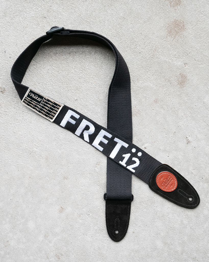 FRET12 ELECTRIC FLAG GUITAR STRAP - BLOCK LOGO