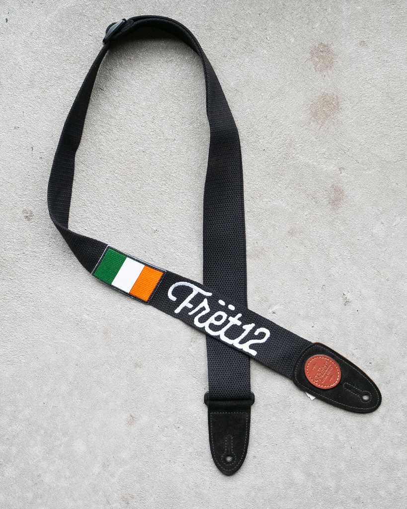 FRET12 IRISH FLAG GUITAR STRAP - SCRIPT LOGO