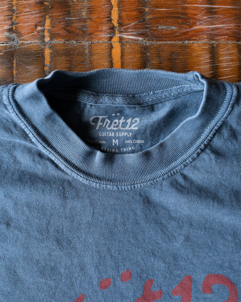 FRET12 RECORDS LOGO TEE - DENIM BLUE