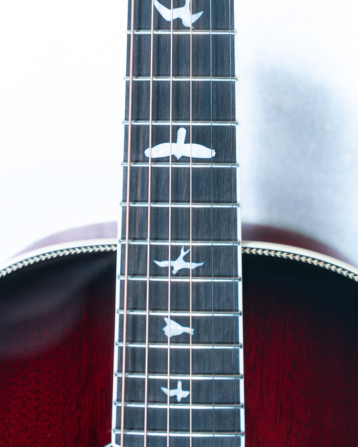 PRS SE PPE20 Parlor Acoustic/Electric - Fire Red Burst Gloss Top Satin Back