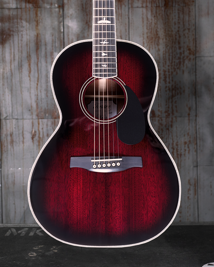 PRS SE PPE20 Parlor Acoustic/Electric - Fire Red Burst Gloss Top Satin Back