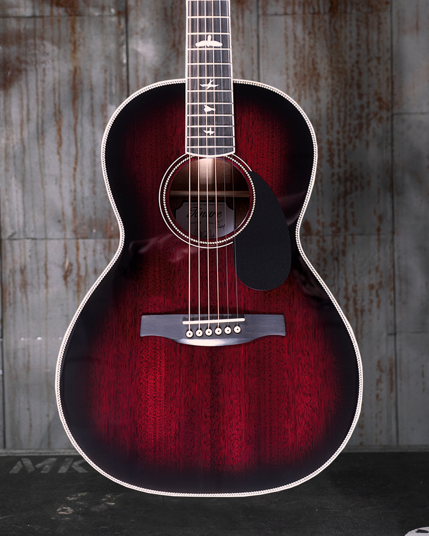 PRS SE PPE20 Parlor Acoustic/Electric - Fire Red Burst Gloss Top Satin Back